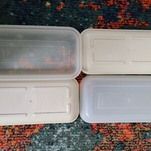 2x VTG Tupperware Ultra 21 Microwave/Ovenware #1768 w Lid #1769 – 3/4 Qt ALMOND